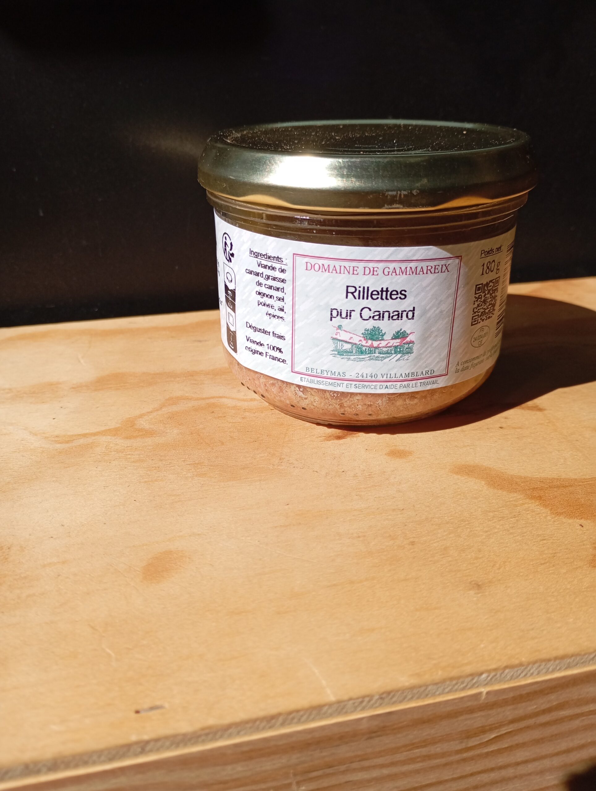 Rillettes pur Canard du Périgord 180gr.